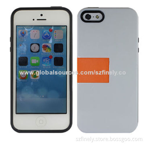 Hard Cases for iPhone 5/5S, PC + TPE Materials, Double Injection with Black Camera Ring